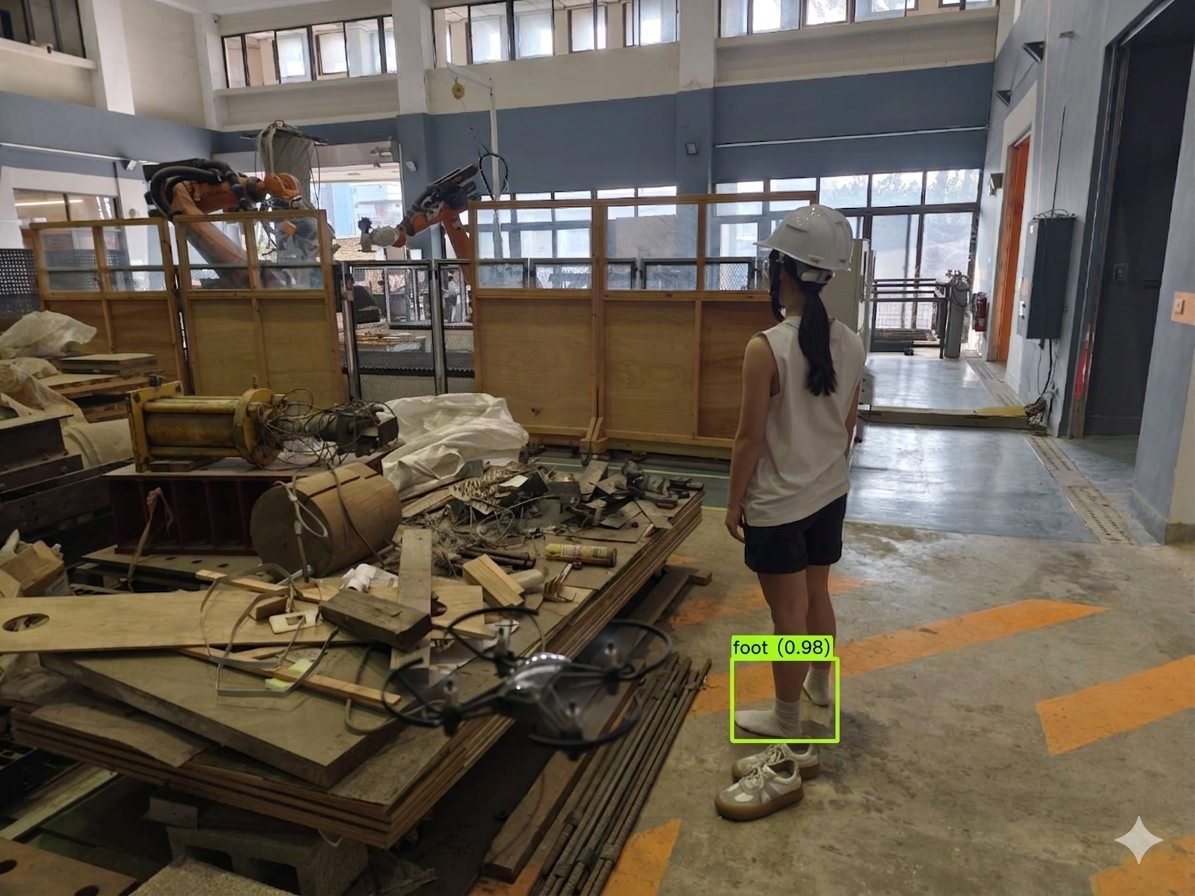 AI detecting personnel position and safety status on the factory floor